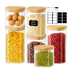 6 Pack Square Glass Storage Containers