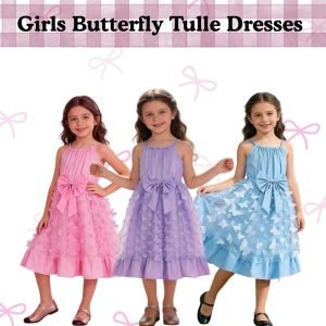 Girls Butterfly Tulle Dresses