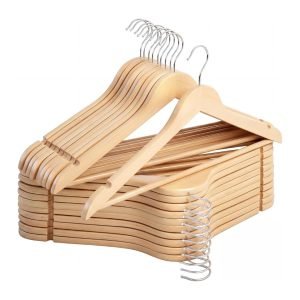 Wooden Coat Hangers, 20 Pack Wood Clothes Hanger for Closet