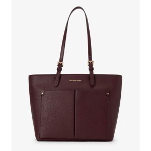 Michael Kors Women’s Jet Set Medium Vegan Leather Top Zip Pocket Tote Bag