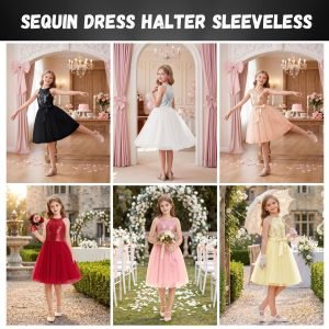 Sequin Dress Halter Sleeveless