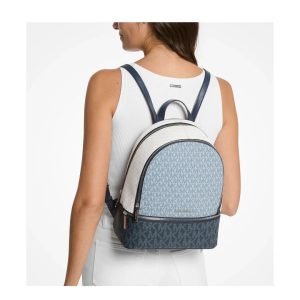 Michael Kors Rhea Medium Color-Block Signature Logo Backpack