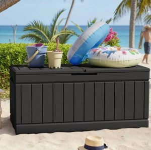 82-Gallon Homall Lockable Outdoor Storage Resin Deck Box At Walmart !!