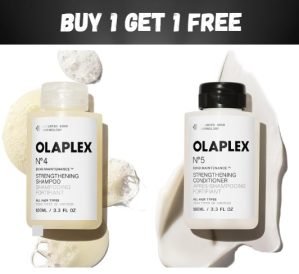 BUY 1 GET 1 FREE offer on OLAPLEX hair care products !