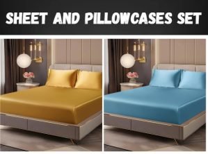 Satin Fitted Sheet and Pillowcases Set