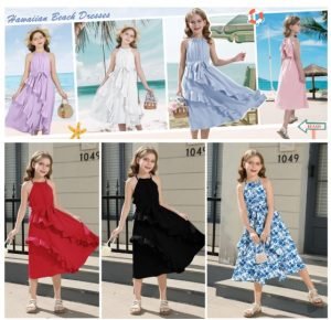 Girls Ruffle A-Line Flowy Dress