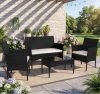 Walsunny 4-Piece Patio Rattan Furniture Set