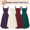 Women Corset Midi Dress