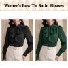 Women’s Bow Tie Satin Blouses