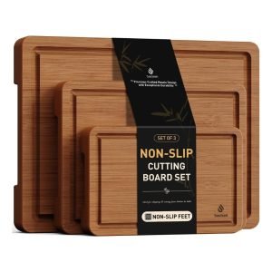 3 Packs Bamboo Cutting Board Set