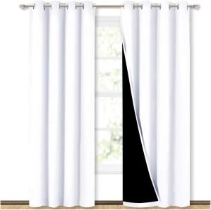 White 84″ Blackout Curtains 2-Pack