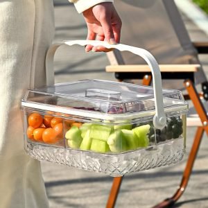 Portable 2-Tier Clear Acrylic Snack & Serving Box