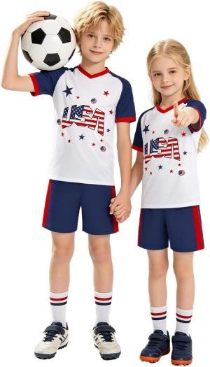 Unisex Kids Soccer Jersey Set