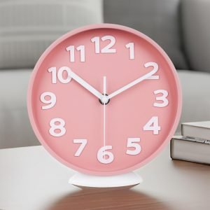 8 Inch Vibrant Pink Modern Wall Clock
