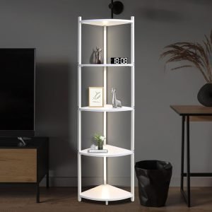 5 Tier Corner Shelf with LED Light