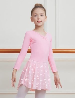 Long Sleeve Shiny Ballet Leotards for Girls