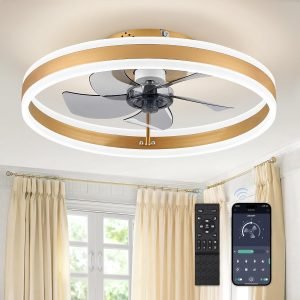 19.7″ Modern Low Profile Ceiling Fan with Light