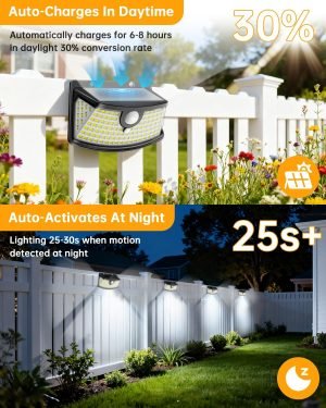 120 LED Solar Motion Sensor Lights Outdoor