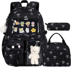 Backpack with Lunch Bag & Pencil Case Set for Girls