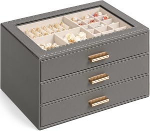 Jewelry Box Organizer with Clear Lid