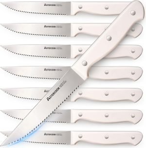 8-Piece White Steak Knife Set