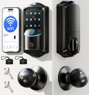 WiFi Smart Deadbolt Locks with 2 Knobs Set