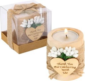 10 Piece Set of Wooden Tealight Candle Holders