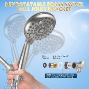 6 Spray Modes High Pressure Handheld Showerhead