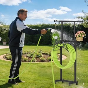 Garden Hose Holder with Telescopic Pole