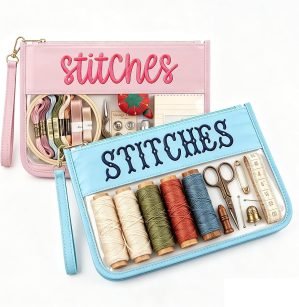 Clear Zipper Project Pouch for Needlepoint & Embroidery