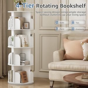 4 Tier Rotating Bookshelf Tower
