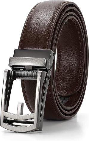 Leather Ratchet Dress Belt