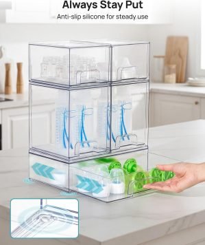 Clear Stackable Storage Drawers – Set of 5