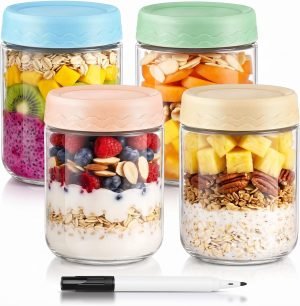 16 Oz Glass Overnight Oats Containers
