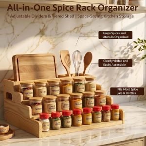 3 Tiered Wooden Spice Rack