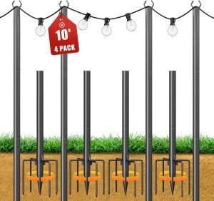 String Light Poles for Outside