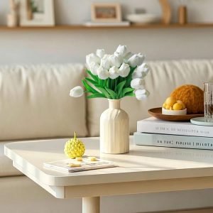 20-Piece White Artificial Tulips