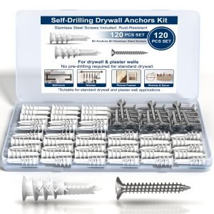 Self-Drilling Drywall Anchors with Stainless Steel Screws