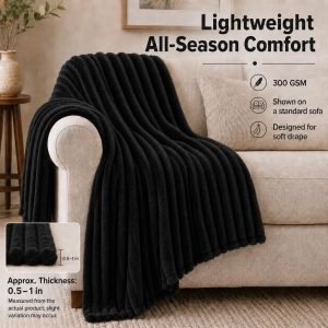 Black Throw Blanket for Couch
