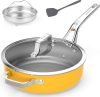 10-in-1 Yellow Ceramic Nonstick Deep Saute Pan Set