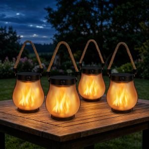 Solar Flame Lanterns Outdoor Lights