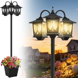 3-Head Solar Lamp Post