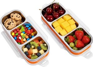 Stainless Steel Snack Box Container 2-Pack