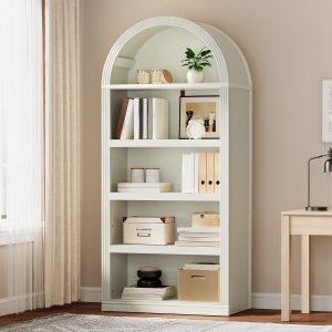 Vintage 68.5″ Tall Arched Bookshelf