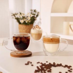 Double Walled Glass Coffee Mugs