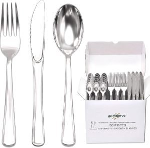 153-Pack Disposable Plastic Silverware Set