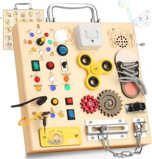 Montessori Wooden Busy Board for Toddlers