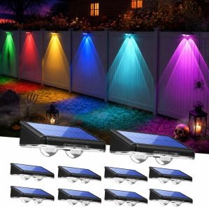 Solar Fence Lights Outdoor Waterproof 8 Lights Modes 12 Pack