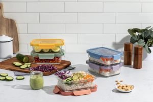 Glass Meal Prep Containers & Lids 5 Pack