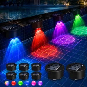 8-Pack Solar Pool Side Lights – 5 Colors